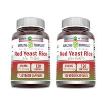 Suplemento Amazing Formulas Red Yeast Rice 600mg com CoQ-10 50mg Suplemento Amazing Formulas Red Yeast Rice 600mg com CoQ-10 50mg