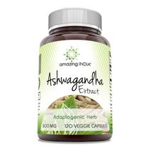 Suplemento Amazing India Ashwagandha 500 mg em cápsulas vegetarianas Suplemento Amazing India Ashwagandha 500 mg em cápsulas vegetarianas