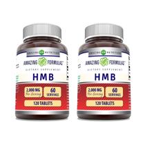 Suplemento Amazing Nutrition HMB 2000 mg 120 comprimidos, pacote com 2 Suplemento Amazing Nutrition HMB 2000 mg 120 comprimidos, pacote com 2