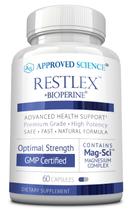 Suplemento aprovado pela Science Restlex com 420 mg de glicinato de magnésio e 200 mg de L-teanina - 60 cápsulas
