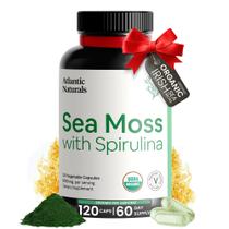 Suplemento Atlantic Naturals Sea Moss com espirulina 120 cápsulas Suplemento Atlantic Naturals Sea Moss com espirulina 120 cápsulas