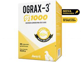 Suplemento Avert Ograx-3 1000 para Cães e Gatos 30 cápsulas