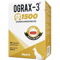 Suplemento Avert Ograx-3 1500 para Cães e Gatos - 30 Cápsulas