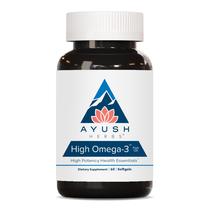 Suplemento Ayush Herbs, óleo de peixe com alto teor de ômega 3, 1000 mg, 60 cápsulas gelatinosas Suplemento Ayush Herbs, óleo de peixe com alto teor de ômega 3, 1000 mg, 60 cápsulas gelatinosas
