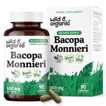 Suplemento Bacopa Monnieri Silvestre y Orgánico 600 mg 90 Cápsulas