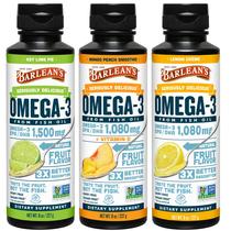 Suplemento Barlean's Omega 3 líquido de óleo de peixe 240 ml com 3 sabores Suplemento Barlean's Omega 3 líquido de óleo de peixe 240 ml com 3 sabores