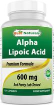 Suplemento Best Naturals Ácido Alfa Lipóico 600 mg 120 cápsulas Suplemento Best Naturals Ácido Alfa Lipóico 600 mg 120 cápsulas
