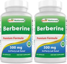 Suplemento Best Naturals Berberina 500 mg 120 cápsulas x 2
