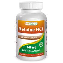 Suplemento Best Naturals Betaína HCL 648mg - 250 Cápsulas Suplemento Best Naturals Betaína HCL 648mg - 250 Cápsulas