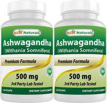 Suplemento Best Naturals Extrato de Ashwagandha 500 mg x 120 cápsulas Suplemento Best Naturals Extrato de Ashwagandha 500 mg x 120 cápsulas