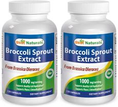 Suplemento Best Naturals: extrato de broto de brócolis 1000 mg e 120 cápsulas (pacote com 2) Suplemento Best Naturals: extrato de broto de brócolis 1000 mg e 120 cápsulas (pacote com 2)