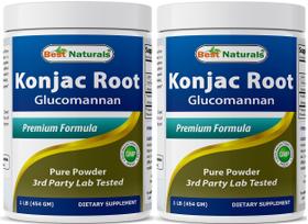 Suplemento Best Naturals Konjac Glucomannan Root 908g, pacote com 2