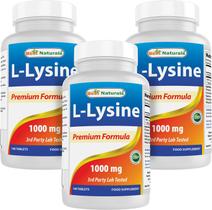 Suplemento Best Naturals L-Lisina 1000 mg 180 comprimidos x3 Suplemento Best Naturals L-Lisina 1000 mg 180 comprimidos x3