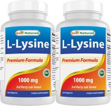 Suplemento Best Naturals L-Lisina 1000 mg 180 comprimidos