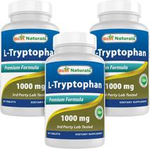 Suplemento Best Naturals L-triptofano 1000 mg 60 comprimidos x3