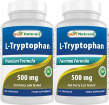 Suplemento Best Naturals L-triptofano 500 mg 120 cápsulas x 2