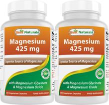 Suplemento Best Naturals Magnésio 425mg 180 Cápsulas Vegetarianas x2