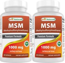 Suplemento Best Naturals MSM 1000 mg 180 cápsulas (pacote com 2) Suplemento Best Naturals MSM 1000 mg 180 cápsulas (pacote com 2)