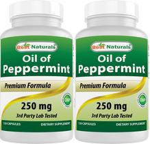 Suplemento Best Naturals Óleo de Hortelã - 250mg - 120 Cápsulas (2 Frascos)