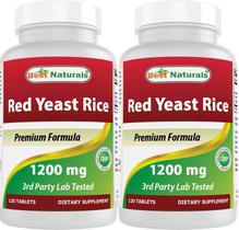 Suplemento Best Naturals Red Yeast Arroz 1200 mg 120 comprimidos x 2