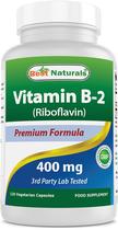 Suplemento Best Naturals Vitamina B2 (Riboflavina) 400mg - 120 Cápsulas Suplemento Best Naturals Vitamina B2 (Riboflavina) 400mg - 120 Cápsulas