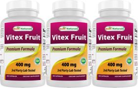 Suplemento Best Naturals Vitex Chasteberry 400 mg 250 cápsulas x3