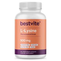Suplemento BESTVITE L-Lisina 500 mg x 240 cápsulas - Vegan Suplemento BESTVITE L-Lisina 500 mg x 240 cápsulas - Vegan