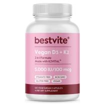 Suplemento BESTVITE Vitamina D3 vegana 5000 UI + Vitamina K2 100 mcg