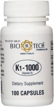 Suplemento Bio-Tech K1-1000 (vitamina K-1) 100 cápsulas Suplemento Bio-Tech K1-1000 (vitamina K-1) 100 cápsulas