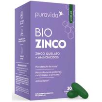 Suplemento Bio Zinco Quelato 29mg + Aminoácidos 30 Cápsulas Puravida