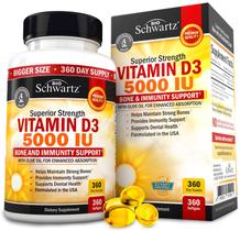 Suplemento BioSchwartz de Vitamina D3 5000 UI com Azeite de Oliva 360 Cápsulas Gelatinosas