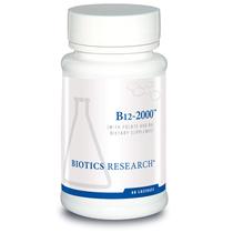 Suplemento Biotics Research B12-2000 Pastilhas de vitamina B6 e B12 2000mcg