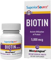Suplemento: Biotina de fonte superior, comprimidos de 5000 mcg, 100 unidades