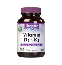 Suplemento Bluebonnet Nutrition - Vitamina D3 e K2 (60 Cápsulas)
