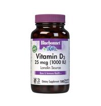 Suplemento Bluebonnet Vitamina D3 1000 UI 180 cápsulas
