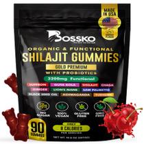 Suplemento BOSSKO Shilajit Gummies 3200 mg com probióticos 90 ct