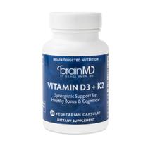 Suplemento BRAINMD Vitamina D3 + K2 60 cápsulas sem glúten
