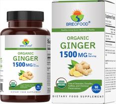 Suplemento Brieofood Organic Ginger 1500mg 90 comprimidos
