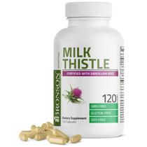 Suplemento Bronson Milk Thistle Silymarin & Dandelion 120 cápsulas