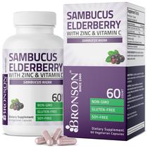Suplemento Bronson Sambucus Elderberry com zinco e vitamina C
