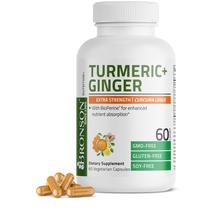 Suplemento Bronson Turmeric + Ginger Joint Health 60 cápsulas