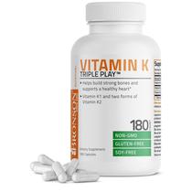 Suplemento Bronson Vitamin K Triple Play - 180 Cápsulas