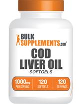 Suplemento BulkSupplements.com Óleo de fígado de bacalhau 1000 mg cápsulas gelatinosas Suplemento BulkSupplements.com Óleo de fígado de bacalhau 1000 mg cápsulas gelatinosas