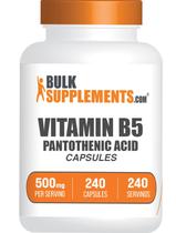 Suplemento BulkSupplements.com Vitamina B5 Ácido pantotênico 500 mg