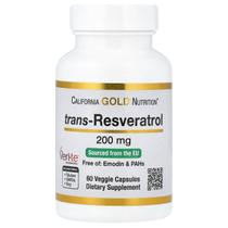 Suplemento California Gold Nutrition Resveratrol 200 mg 60 cápsulas