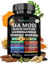 Suplemento: cápsulas de óleo de semente preta Adndale Sea Moss, 90 quilates