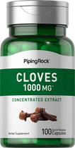 Suplemento: cápsulas Piping Rock Cloves, 1000 mg, 100 comprimidos