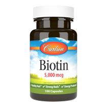 Suplemento Carlson Biotin 5000mcg para cabelos, unhas e energia Suplemento Carlson Biotin 5000mcg para cabelos, unhas e energia