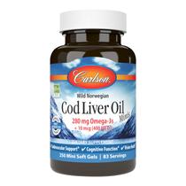 Suplemento Carlson Cod Liver Oil Minis 250 cápsulas gelatinosas