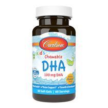 Suplemento Carlson Kid's Chewable DHA 100mg de laranja 60 cápsulas